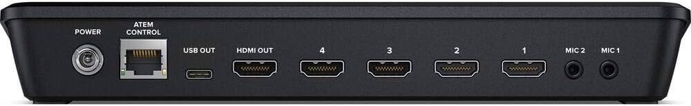 POWER  
ATEM CONTROL  
USB OUT  
HDMI OUT 4 3 2 1  
MIC 2  
MIC 1