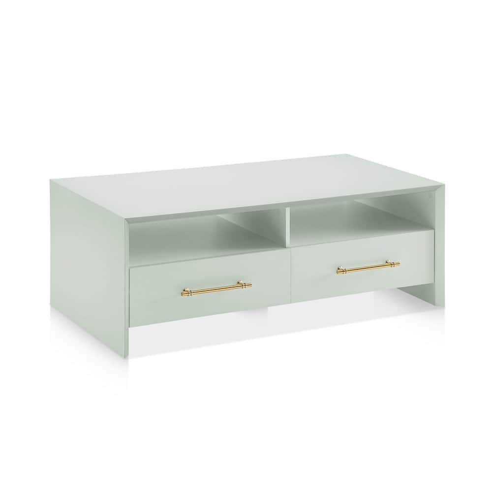 Furniture of America - Elvora Modern Wood 2-Drawer and 2-Shelf Coffee Table - Green