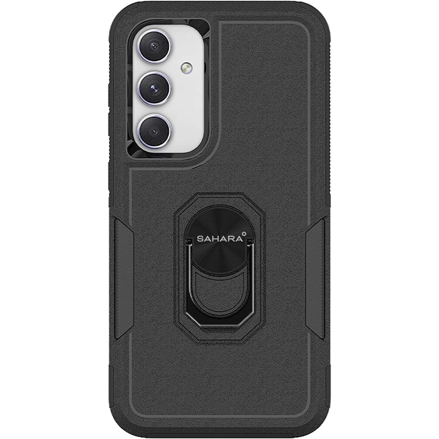 Front. SaharaCase - Raider Series Heavy-Duty Case for Samsung Galaxy S24 FE - Scorpion Black.