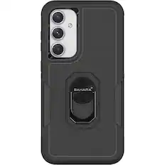 Front. SaharaCase - Raider Series Heavy-Duty Case for Samsung Galaxy S24 FE - Scorpion Black.