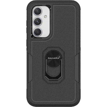 Front. SaharaCase - Raider Series Heavy-Duty Case for Samsung Galaxy S24 FE - Scorpion Black.