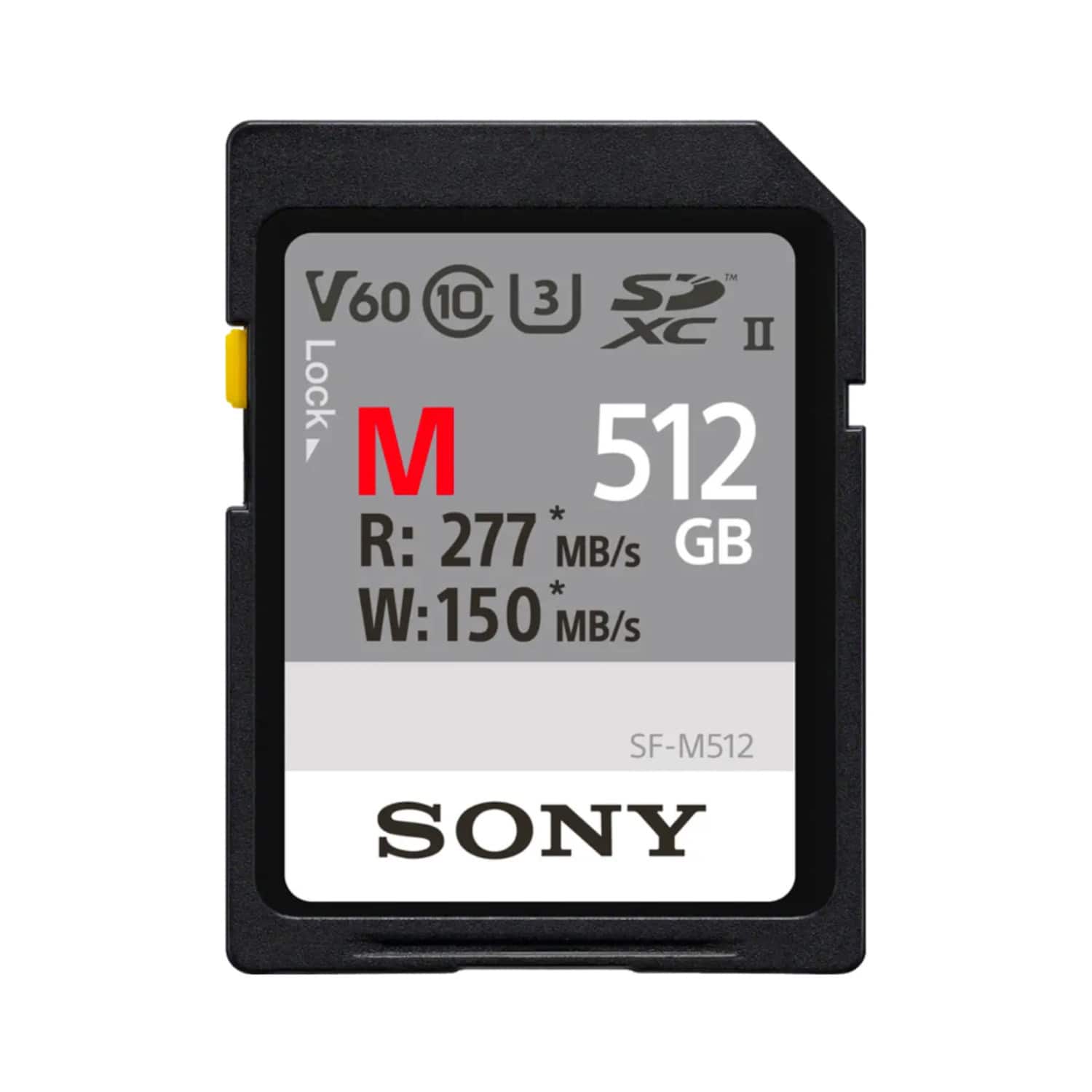 Sony SF M 512GB SDXC Memory Card UHS II V60 277MBps Read 150MBps