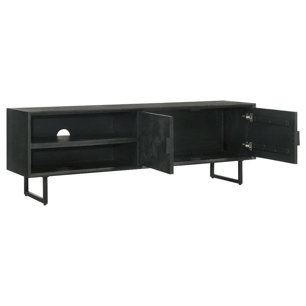 Alt View 2. Coaster Co. of America - Marsden 2-door Mango Wood 70" TV Stand Charcoal Black - Black.
