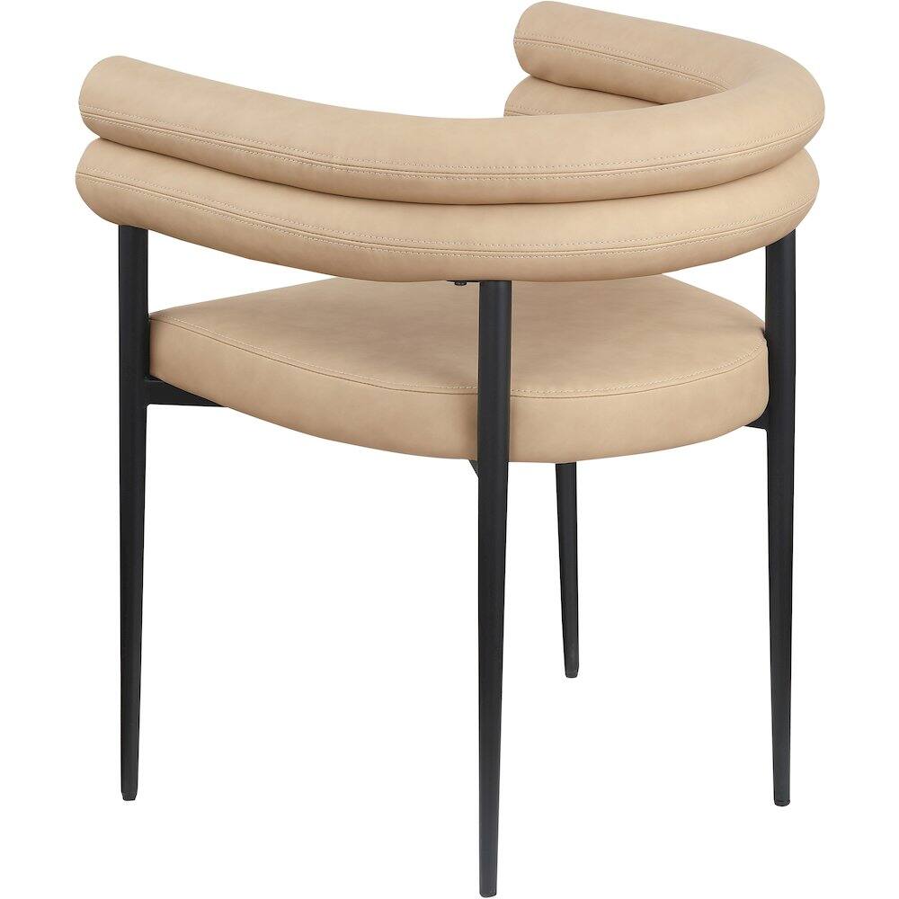 Alt View 4. Meridian Furniture - Lavina Tan Vegan Leather Dining Chair, Set of 2 - Brown.