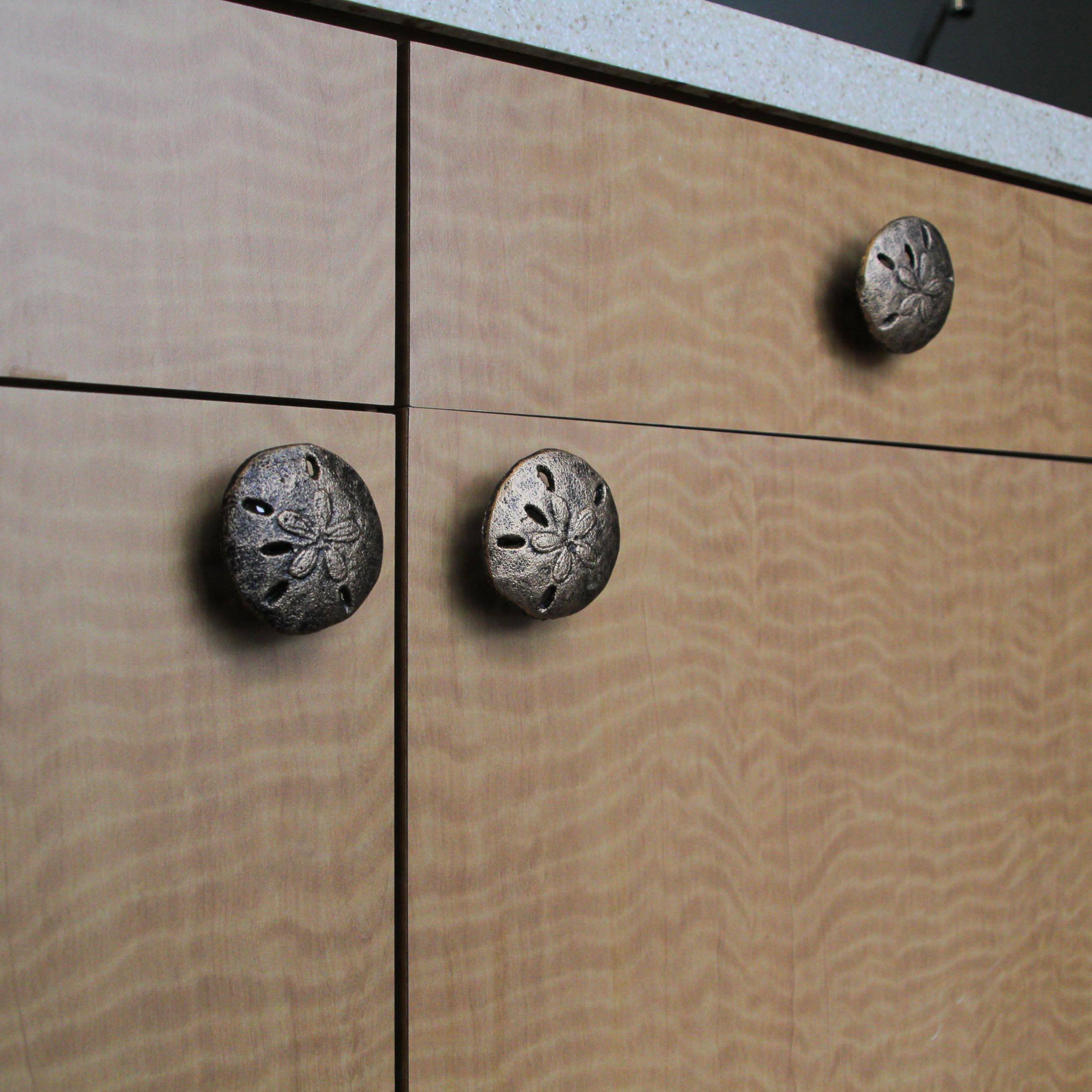 Alt View 5. Zeckos - Gold Sand Dollar Drawer Pulls - 6-Piece Coastal Cabinet Knobs - Gold.