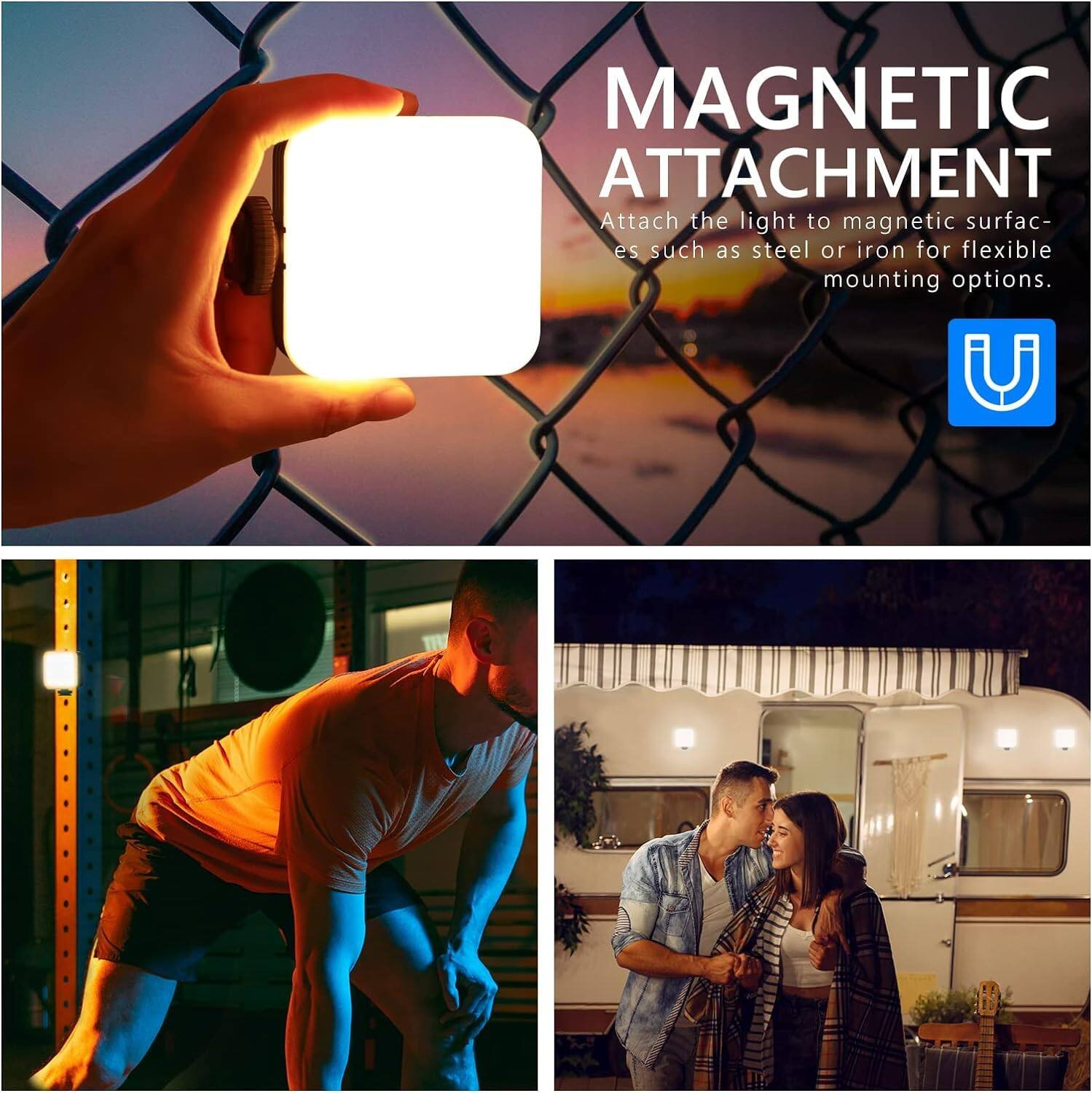 MAGNETIC ATTACHMENT  
Attach the light to magnetic surfaces such as steel or iron for flexible mounting options.