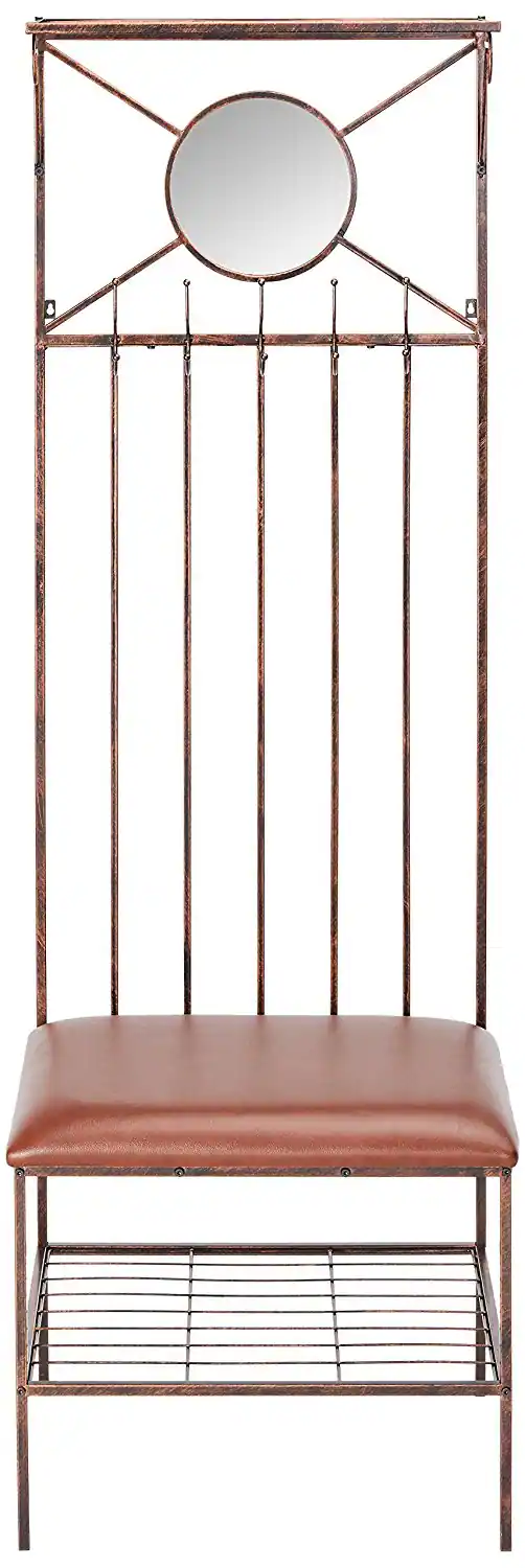 Kings Brand Furniture Pacher 5 Hook Hall Tree Coat Rack With Storage ...