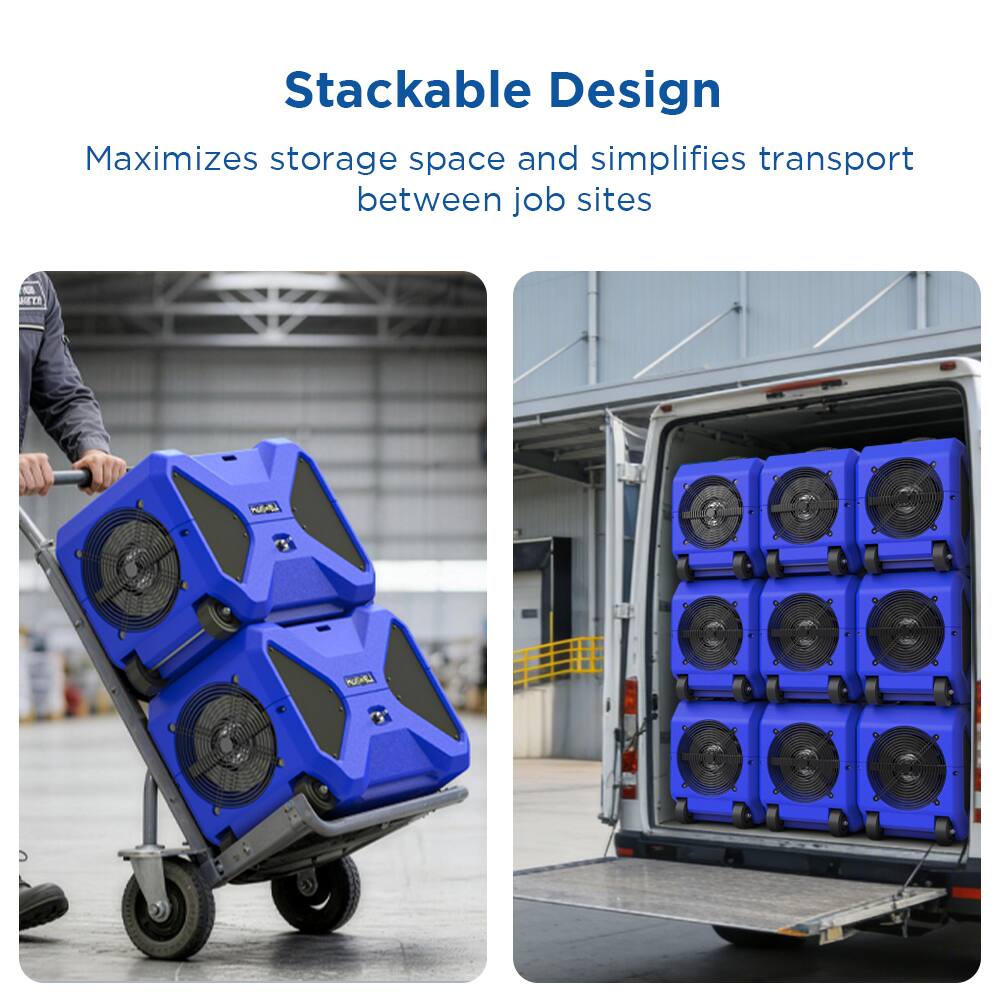 Stackable Design  
Maximizes storage space and simplifies transport between job sites