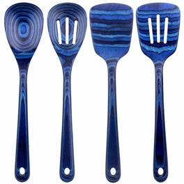 Baltique - Malta Collection 4 Piece Cooking Utensil Set, Safe for Nonstick - Blue