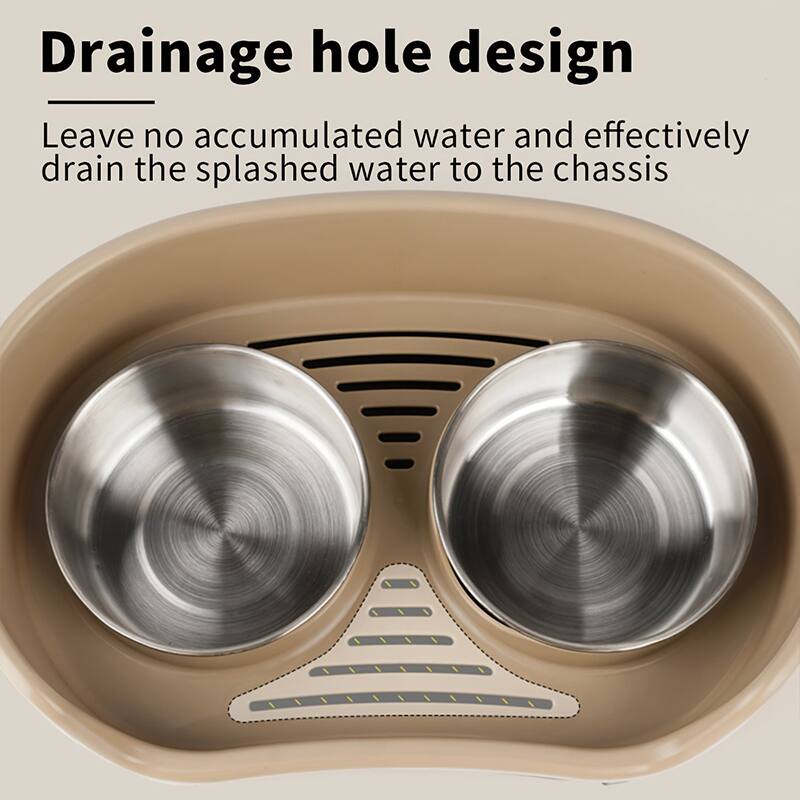 Drainage hole design

Leave no accumulated water and effectively drain the splashed water to the chassis