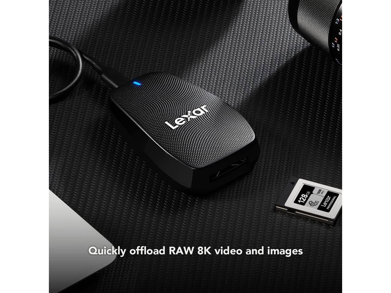 1:3 0.4 1.2 e 0.35 Lexar 90 128 1000 M/s Lexar PROFESSIONAL Quickly offload RAW 8K video and images