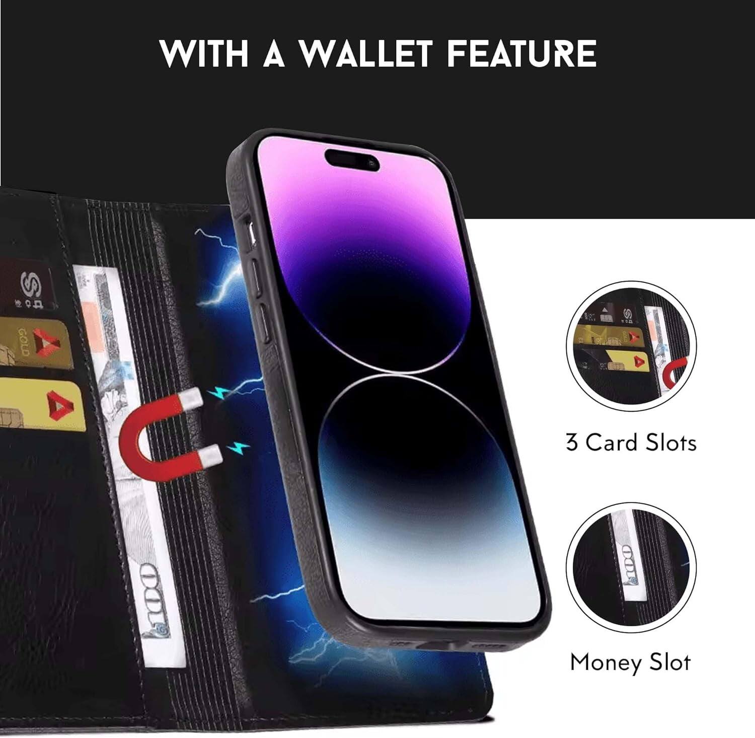 WITH A WALLET FEATURE
3 Card Slots
Money Slot