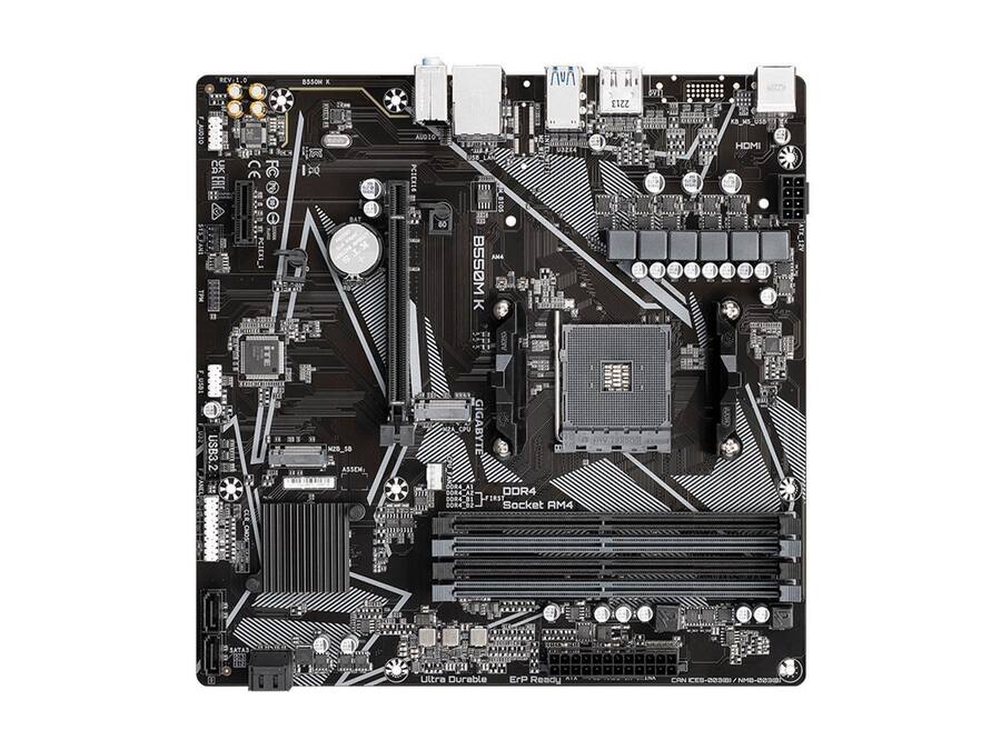 GIGABYTE B550M K AM4 AMD B550 Micro ATX Motherboard with Dual M.2 GIGABYTE B550M K AM4 AMD B550 Micro ATX Motherboard with Dual M.2