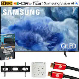Samsung - 50" Q8F Class QLED 4K Vision AI Smart TV (2025) Bundle w/ Wall Mount Kit w/ HDMI Cable + 6-Outlet Surge Adapter