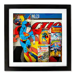 DC Universe - DC Comics Superman #23 Wood Frame 3D Shadow Box Wall Art | 14 x 14 Inches - Multicolored