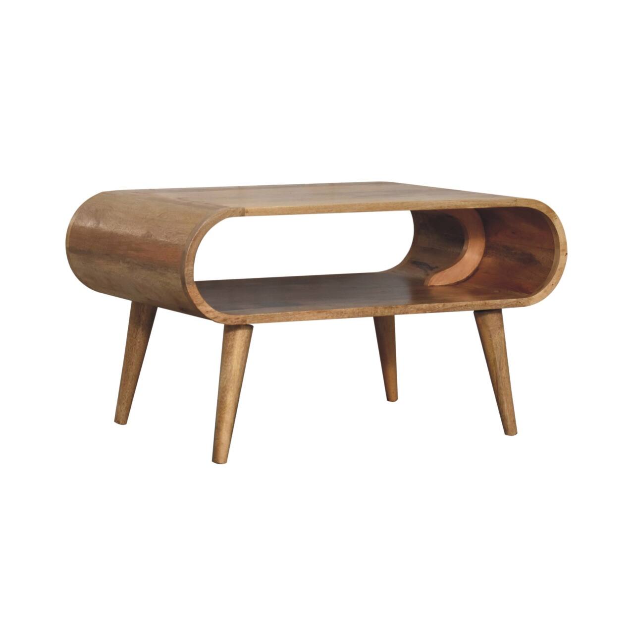 Back. Artisan Furniture - Artisan Furniture Solid Wood Open Oak-ish Coffee Table, Open Storage, Light Brown - Brown.
