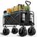 Front. Sugift - 560lbs Heavy Duty Folding Garden Wagon Cart 155L Large Capacity Utility Foldable Beach Cart with All-Terrain Wheels - Black.
