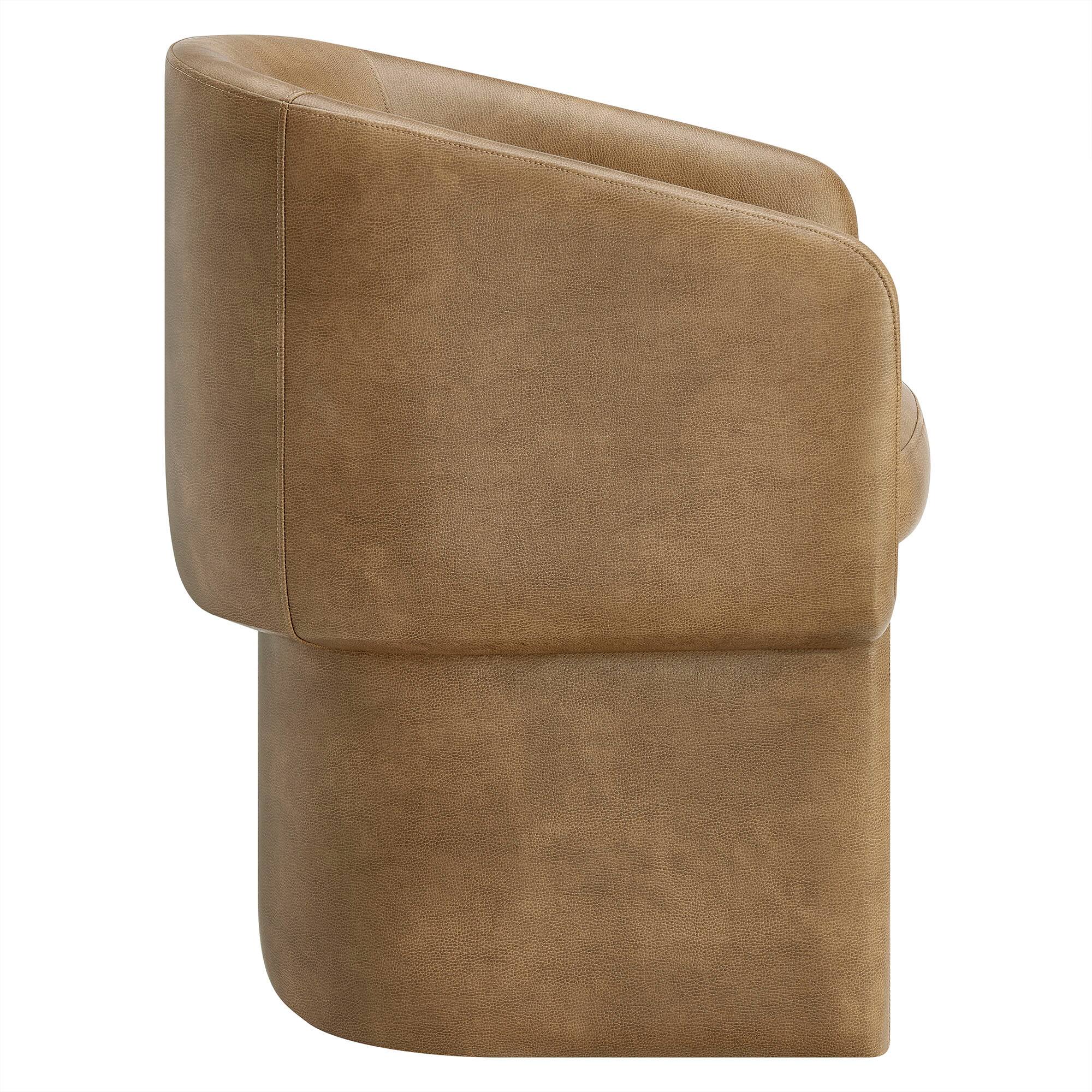 Back. Modway - Verity Barrel Back Vegan Leather Dining Chair by Modway - Brown.