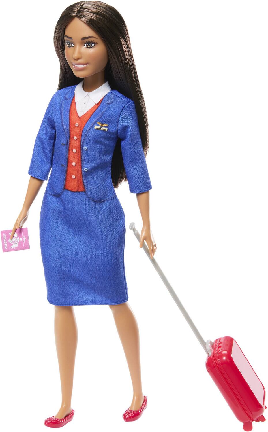 Front. Mattel - Mattel - Barbie Flight Attendant, Brunette   - Collectibles - Multicolor.