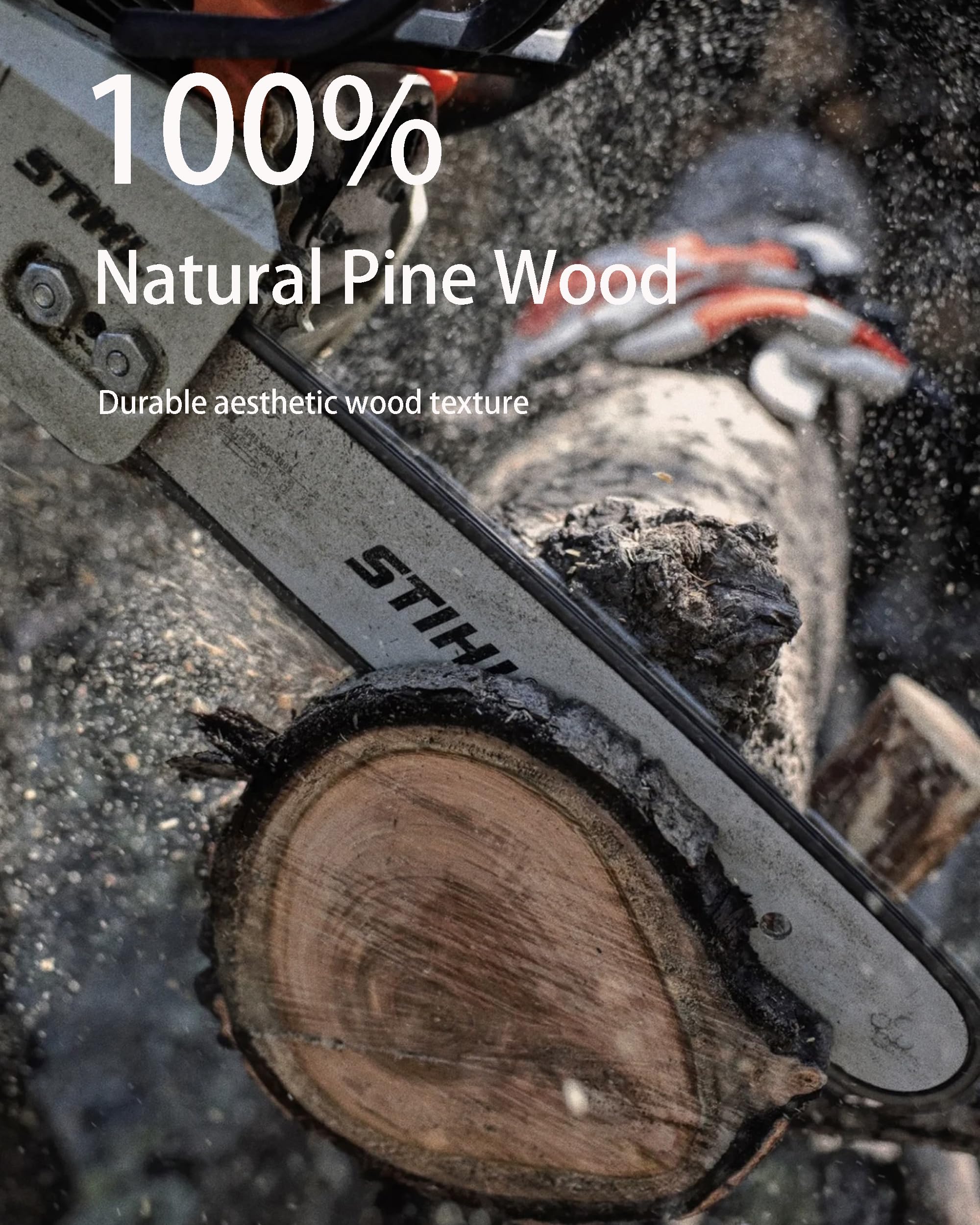 100% Natural Pine Wood  
Durable aesthetic wood texture