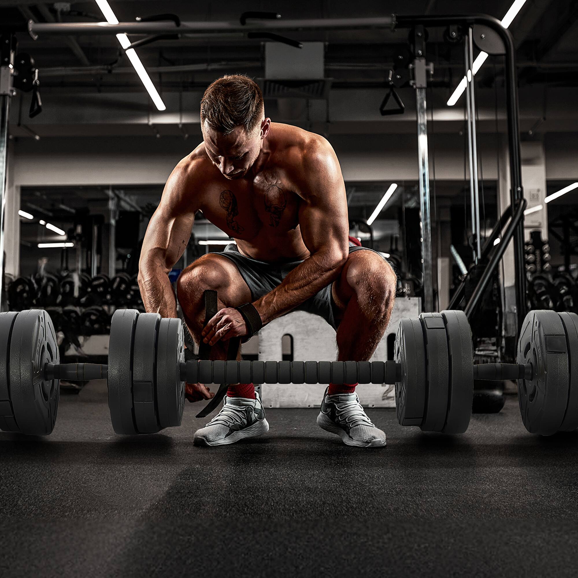 Alt View 3. Fitvids - Fitvids 2 in 1 Adjustable Dumbbell Set, 60lbs Free Weights Set with Connector - black.