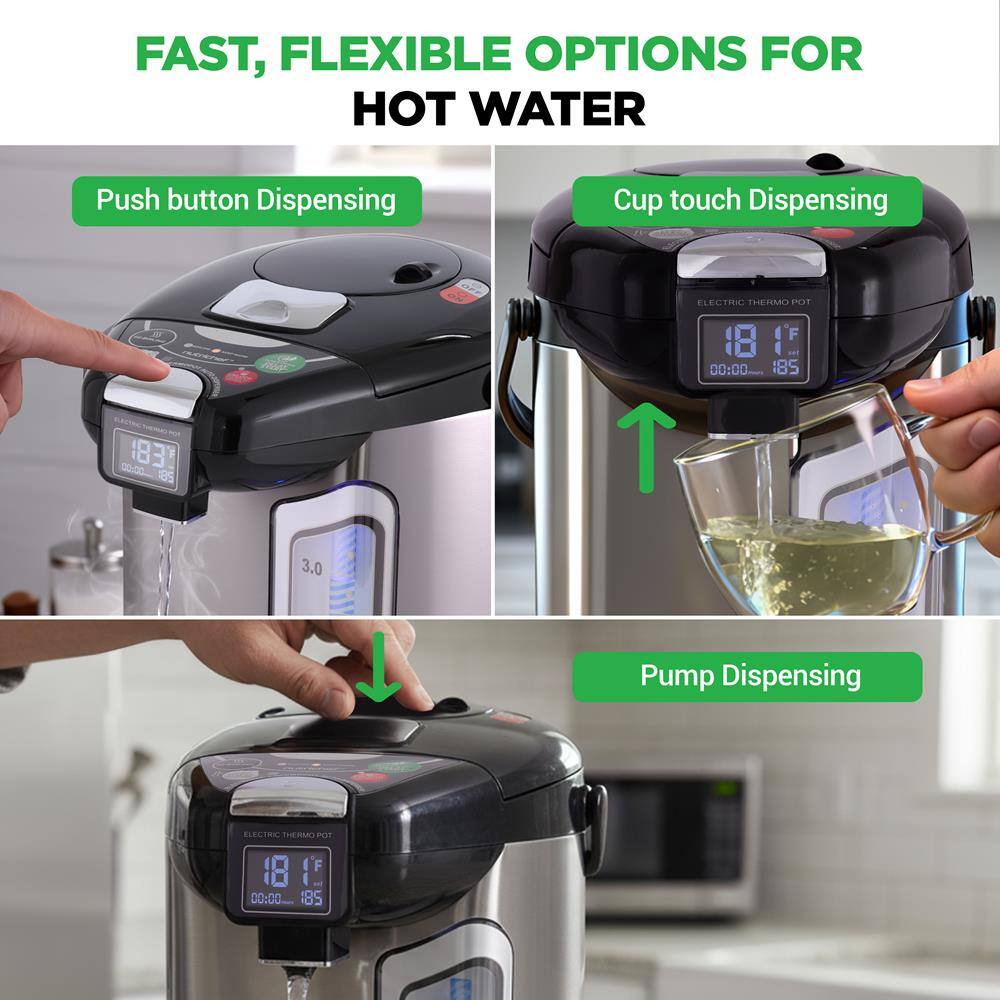 FAST, FLEXIBLE OPTIONS FOR HOT WATER

Push button Dispensing

Cup touch Dispensing

Pump Dispensing