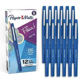 Paper Mate - Flair Felt Pen, Medium Point, 0.7mm, Dozen - Blue Ink