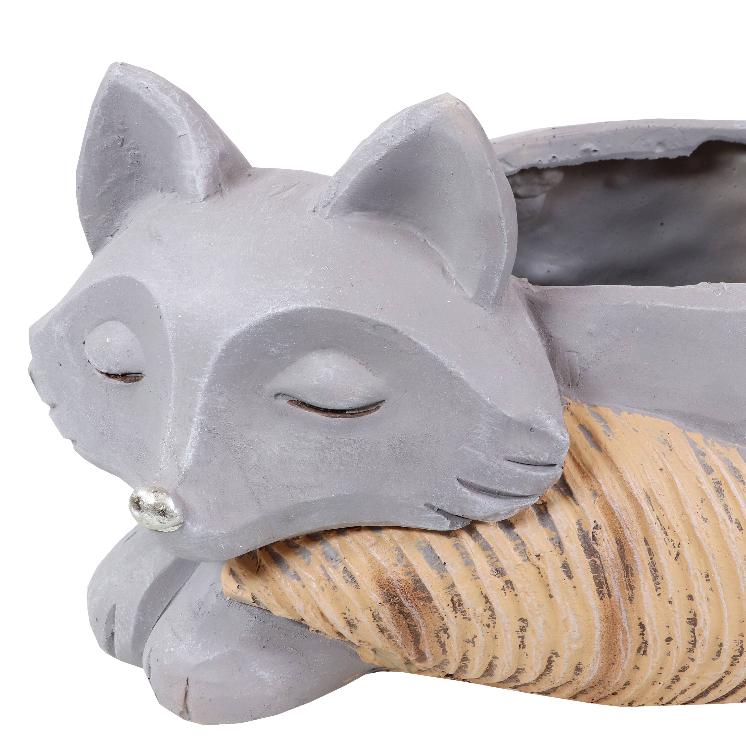 Alt View 10. Sunnydaze - Magnesium Oxide Finley the Fox Indoor Plater Statue - 8 in - Light Grey.