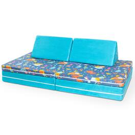 Jaxx - Playscape - Imaginative Modular Furniture Playset/Sofa - Fun Kids Patterns - Mermaids / Aqua