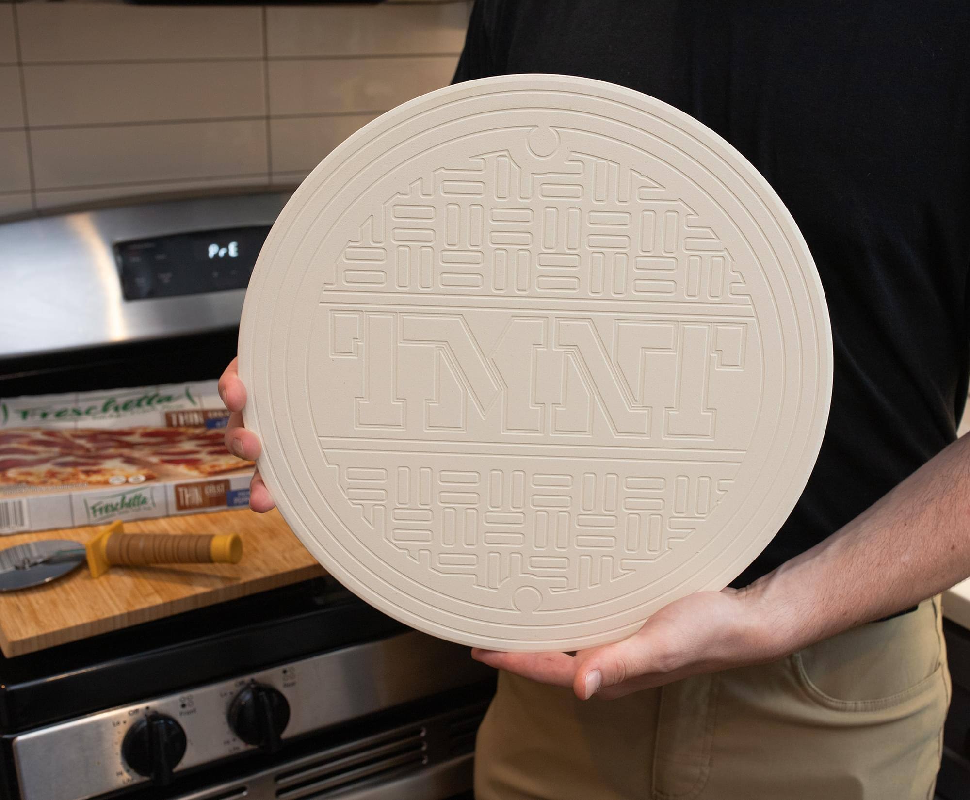 The text on the image reads:

"Pre E
Freschetta
THIN
Freschetta
THIN"