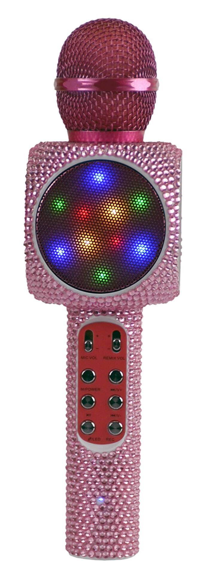 Pink Rhinestone Microphone Dazzling Pops Sing along Bling Karaoke Microphone And Stereo All in one ...
