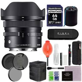17mm f/4 DG DN Contemporary Lens for Sony E Mount w/ Advanced Accessory Bundle | 415965 | Sigma 17mm f/4 dg dn - Black