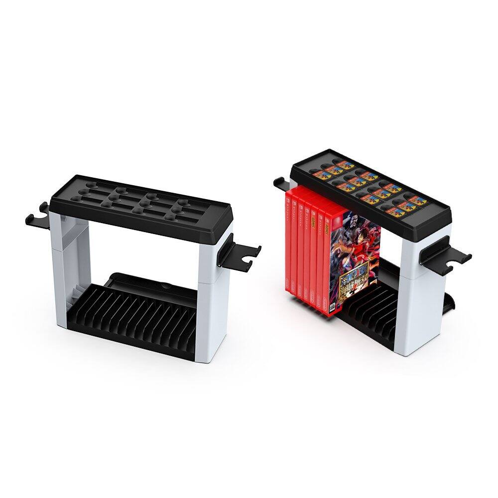 Alt View 1. Dobe - TNS-2113 Switch Games Organizer Holder and Charging Dock for Nintendo Switch, Switch Storage Rack Stand Accessories kit - white.