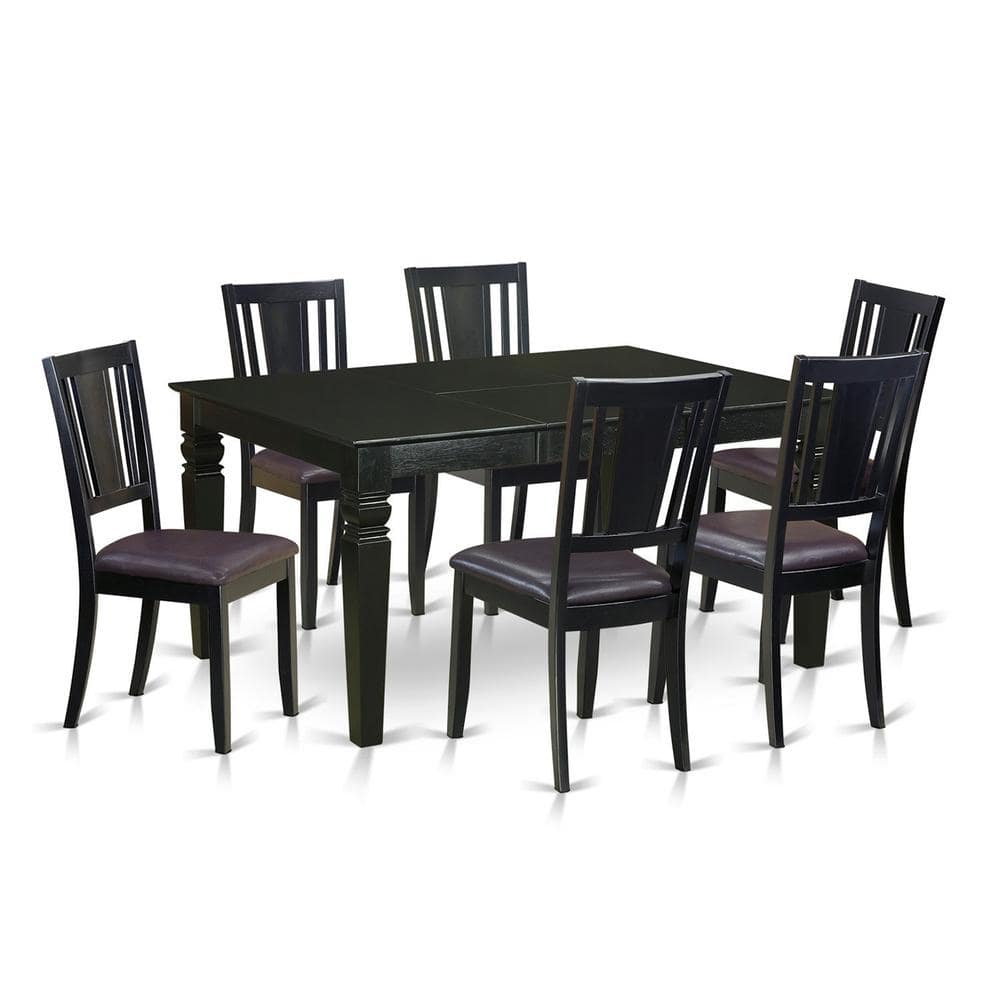 East West Furniture - 7 Pc dinette set -Kitchen Table and 6 Dining Chairs - Black price history on PriceWatchPro