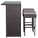 Angle. Costway - Patio 3PCS Rattan Bar Table Stool Set Cushioned Chairs with Cover - brown/gray/off white.