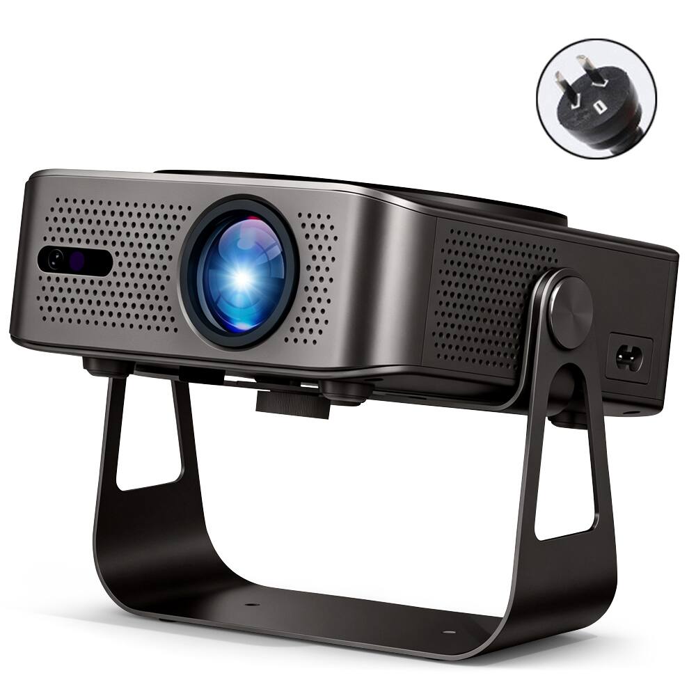 Alt View 9. Topteng - Smart WiFi Mini Projector – 4K Support, Auto Focus&Keystone,1080P, Bluetooth 5.2, 360° Stand, Fit for Home Movie&Outdoor - Black.