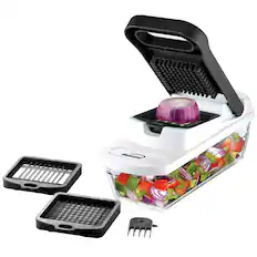 Front. Brentwood - Brentwood Pro Food Chopper and Vegetable Dicer with 6.3 Cup Storage Container in Black - Black.