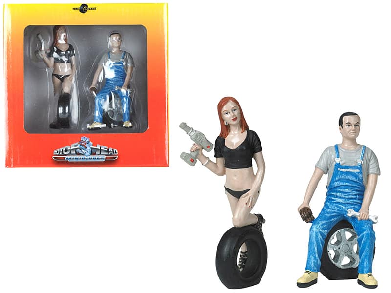 Michele and Derek Tire Brigade 2 piece Figurine Set 1/18 by Motorhead Miniatures price history on PriceWatchPro