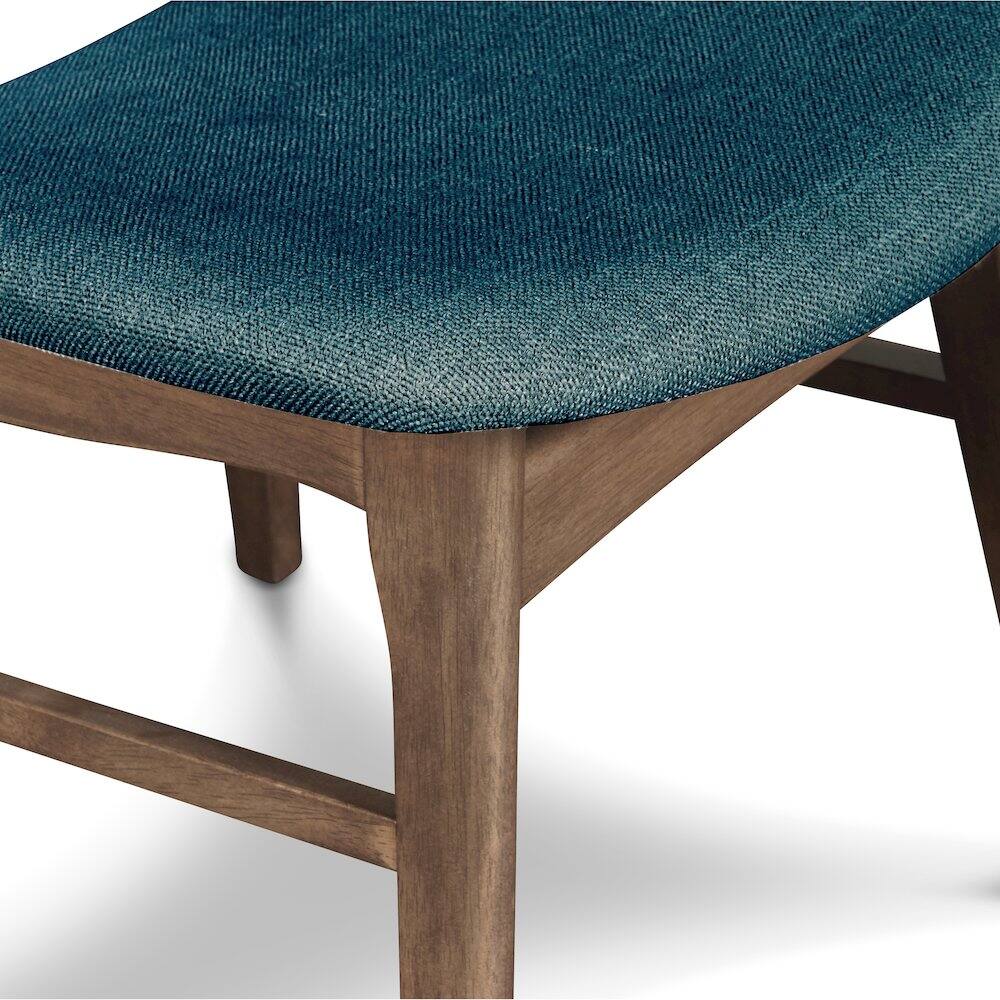 Alt View 4. New Classic Furniture - Oscar Wood Dining Chair in Walnut/Teal (Set of 2) - Blue.