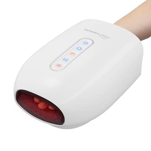 DORLUKFU - Hand Massager with Heat and Compression, Hand Massager for Arthritis and Carpal Tunnel Relief, Rechargeable Finger Wrist