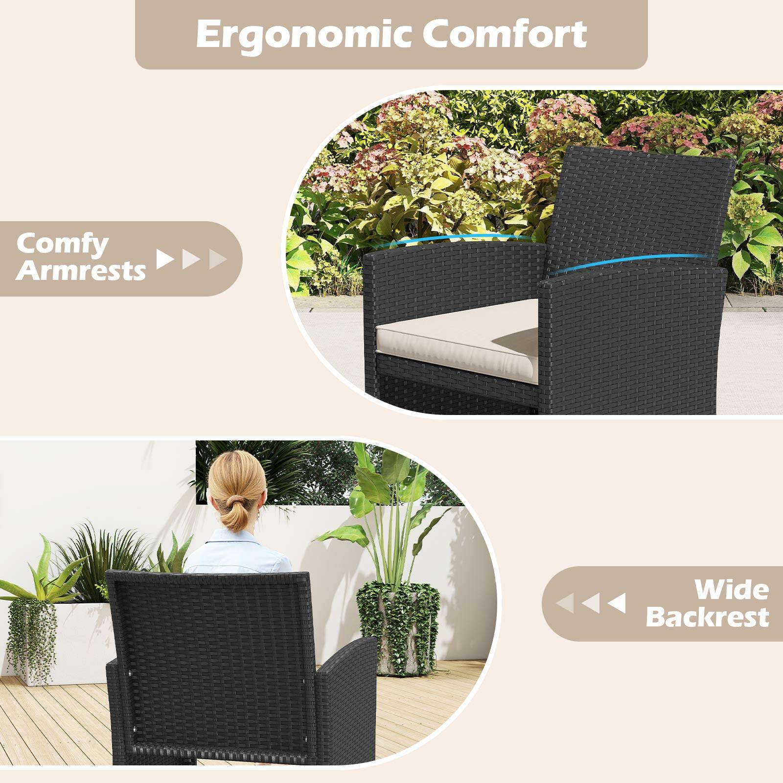 Ergonomic Comfort

Comfy Armrests

Wide Backrest