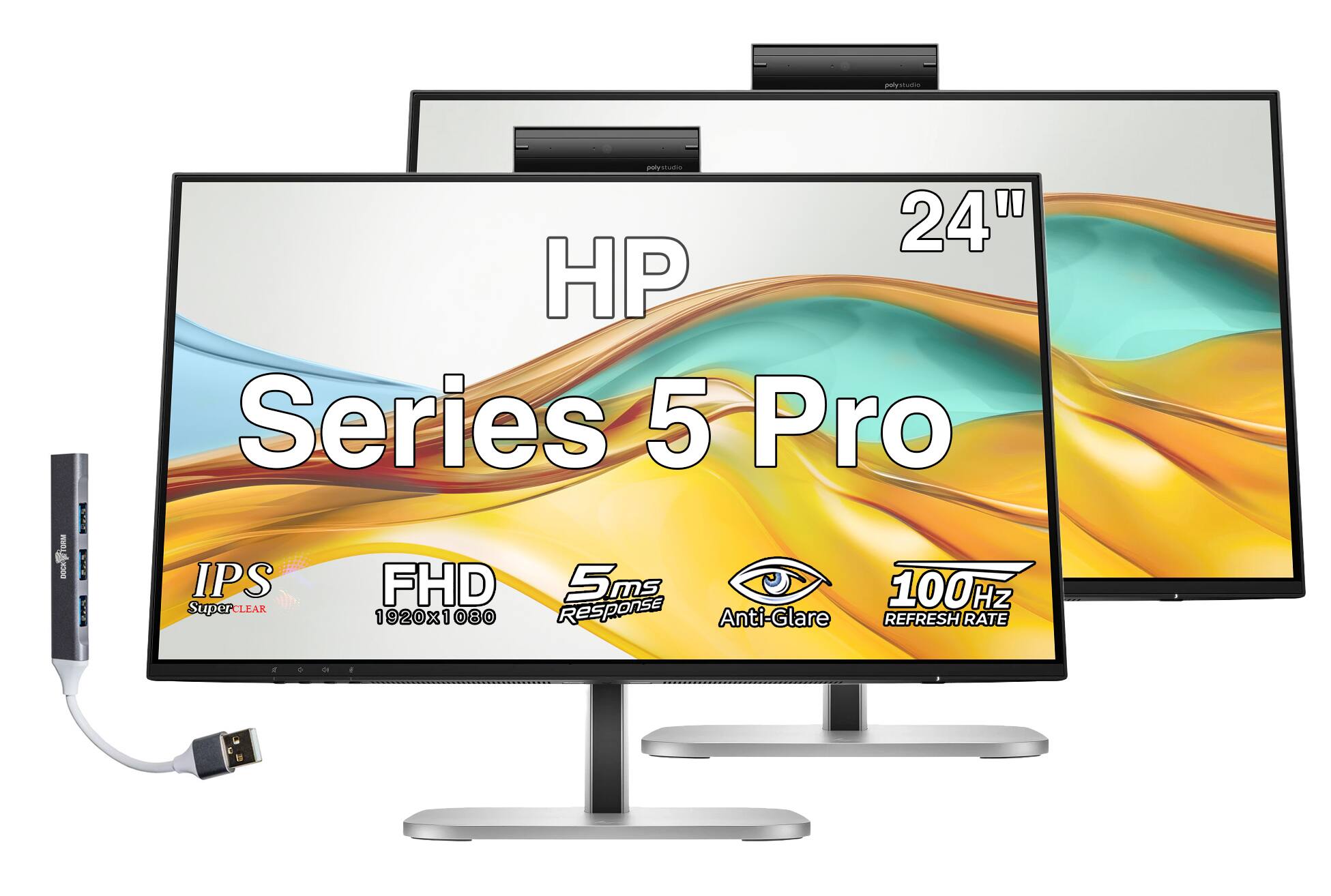 polystudio HP Series 5 Pro 24" IPS FHD 5ms 100Hz Super CLEAR 1920x1080 Anti-Glare REFRESH RATE
