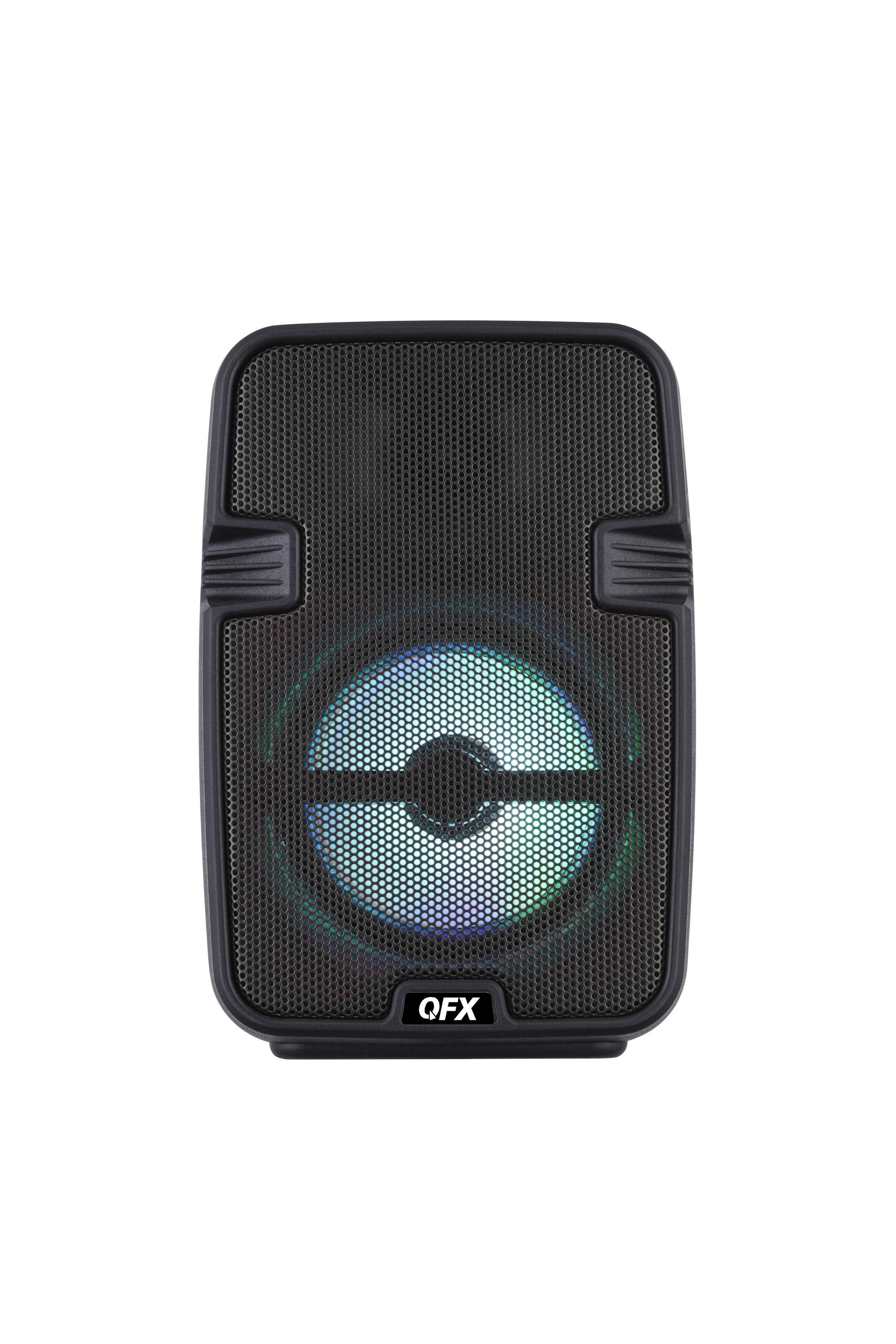 Front. QFX - 4" BT Speaker with LED Light - Black.