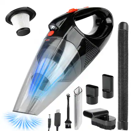 Front. Stalwart - Handheld Vacuum Cordless Car Vacuum 5,500Pa Rechargeable Hand Held Cleaner with LED Light, Washable Filter, and Nozzles.