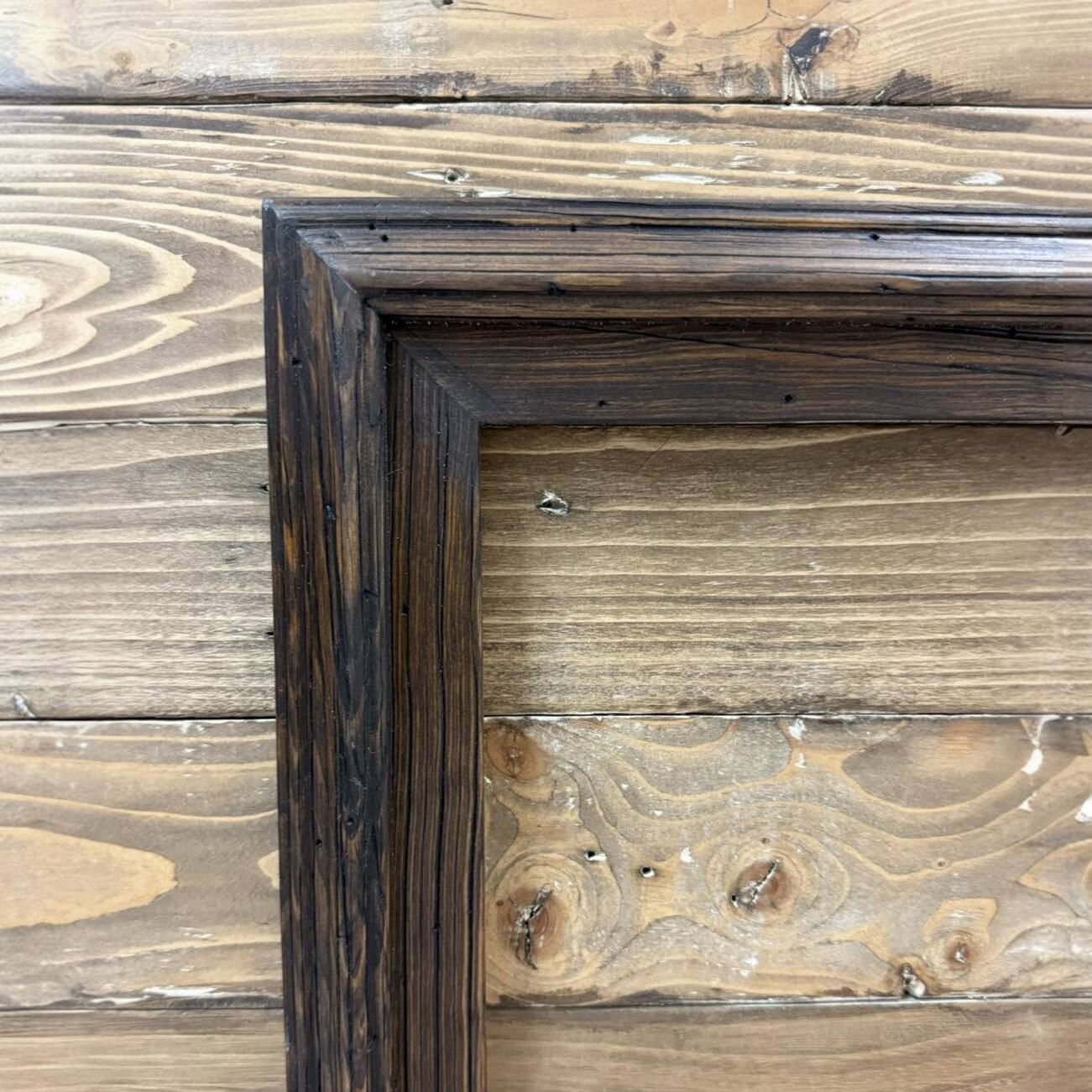 Back. LAREDO FRAME FACTORY - 43 inch Handmade Tv frame for Samsung The Frame tv and Frame Pro Model - RUSTIC DARK WOOD.