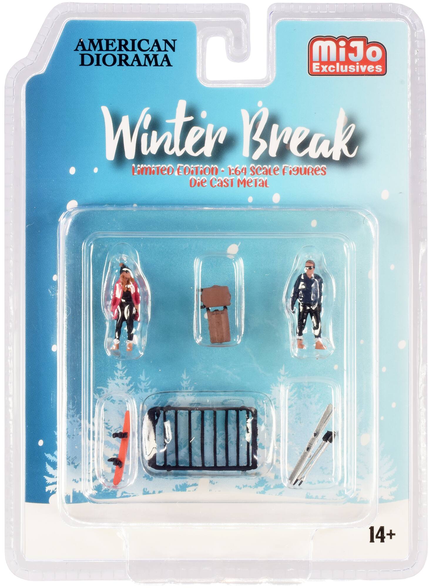 AMERICAN DIORAMA  
MiJo Exclusives  
Winter Break  
Limited Edition  
1:64 Scale Figures  
Die Cast Metal  
14+