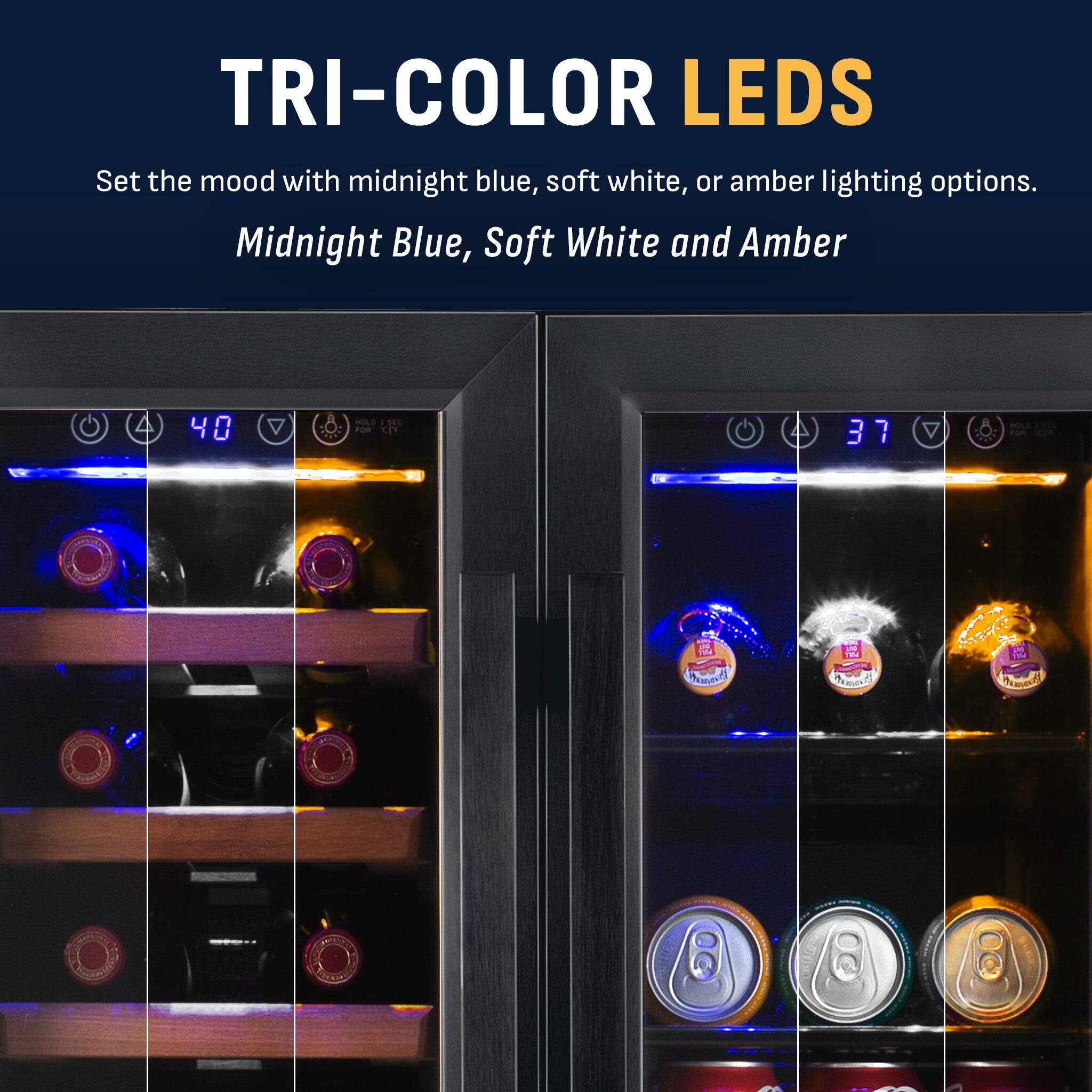 TRI-COLOR LEDS  
Set the mood with midnight blue, soft white, or amber lighting options.  
Midnight Blue, Soft White and Amber