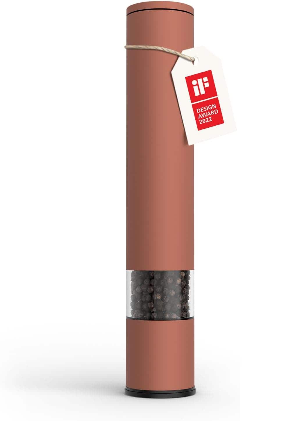 FINEAK - Manual Salt and Pepper Mill in Brick with Adjustable Ceramic Grinder - Red