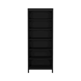 Tvilum - Adjustable 6 Shelf Bookcase, Open Storage Home Office Bookshelf Matte - Black