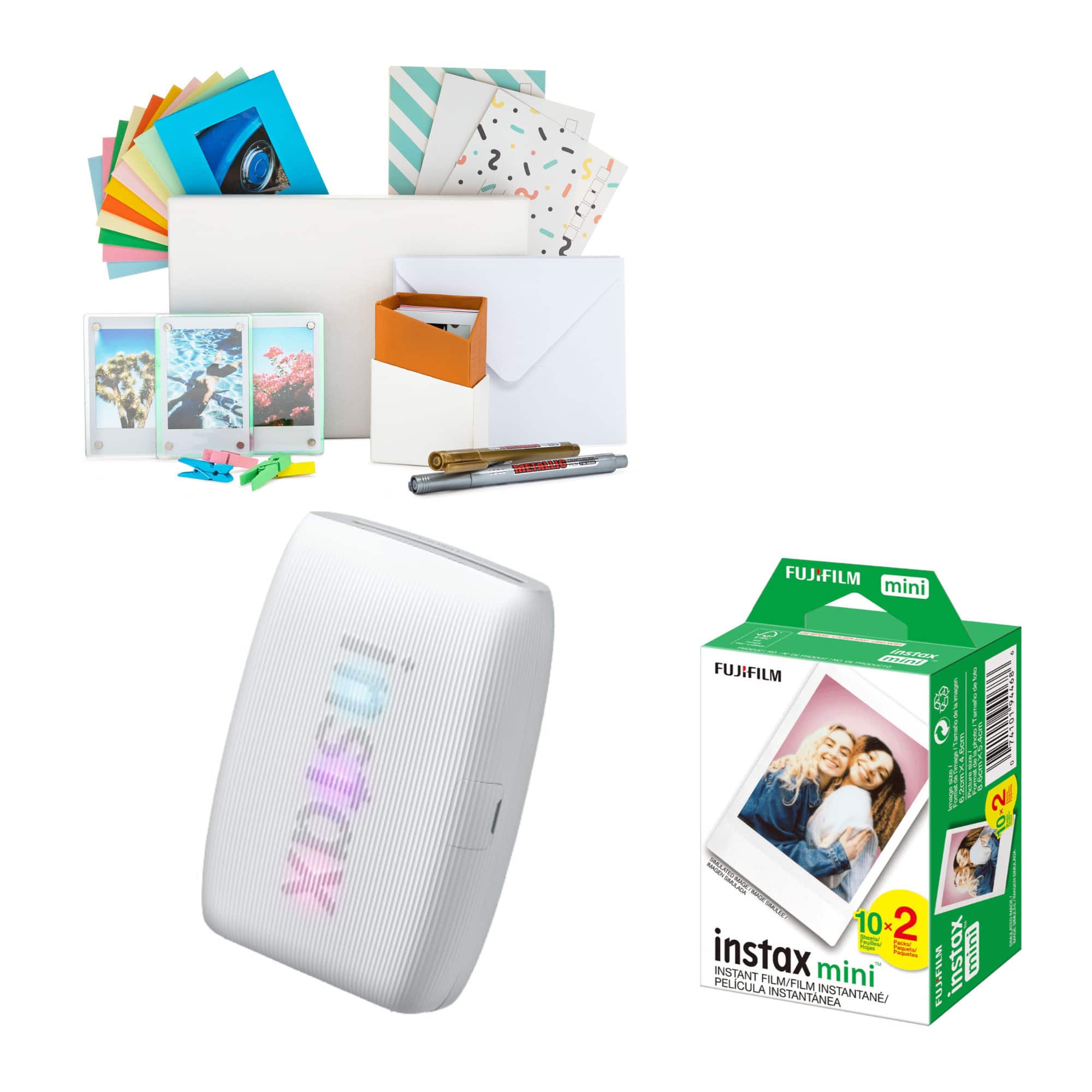 Fujifilm - Instax Mini Link 3 Compact Smartphone Printer Clay Bundle